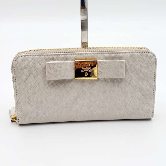 100% Authentic PRADA Saffiano Ribbon Leather Zippy Wallet - Picture 2 of 16